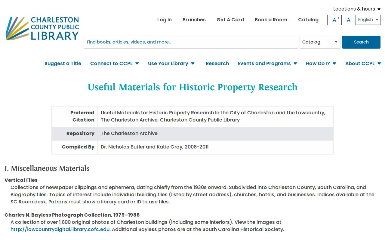 North Charleston city directory reverse-listing and house-history research guide